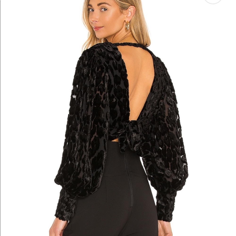 Bardot backless blouse from REVOLVE